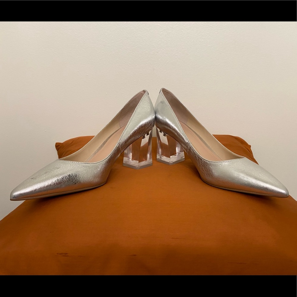 Marc Fisher LTD Jenny Leather Pumps - Silver